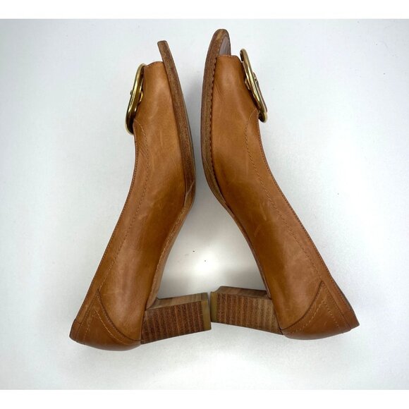 Stuart Weitzman Peep Toe Brown Leather Heels Size 5 M Ladies Vintage - Picture 5 of 10